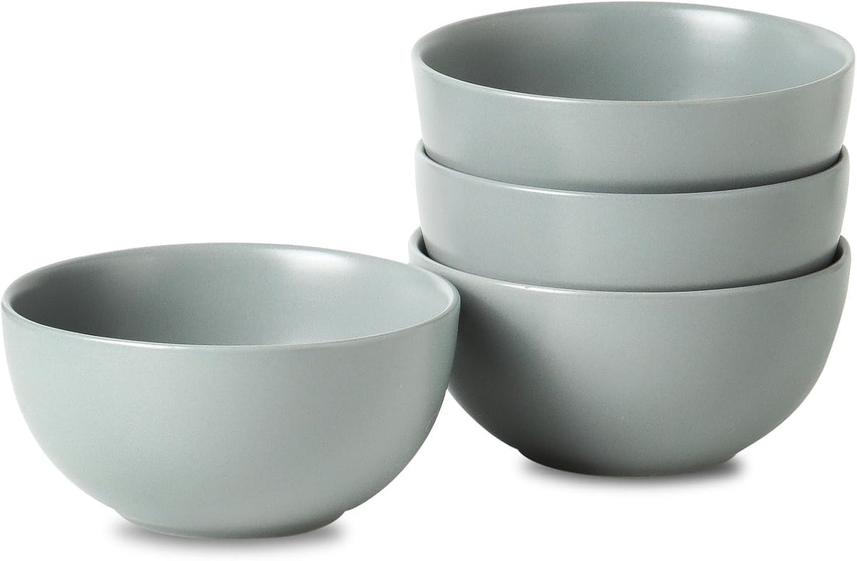 Cereal Bowls Set of 4  24 oz Bowls for Kitchen  Ceramic Bowls for Salad  Fruit  Breakfast  Dessert  Stoneware Soup Bowls  Dishwasher & Microwave Safe  Pebble Gray